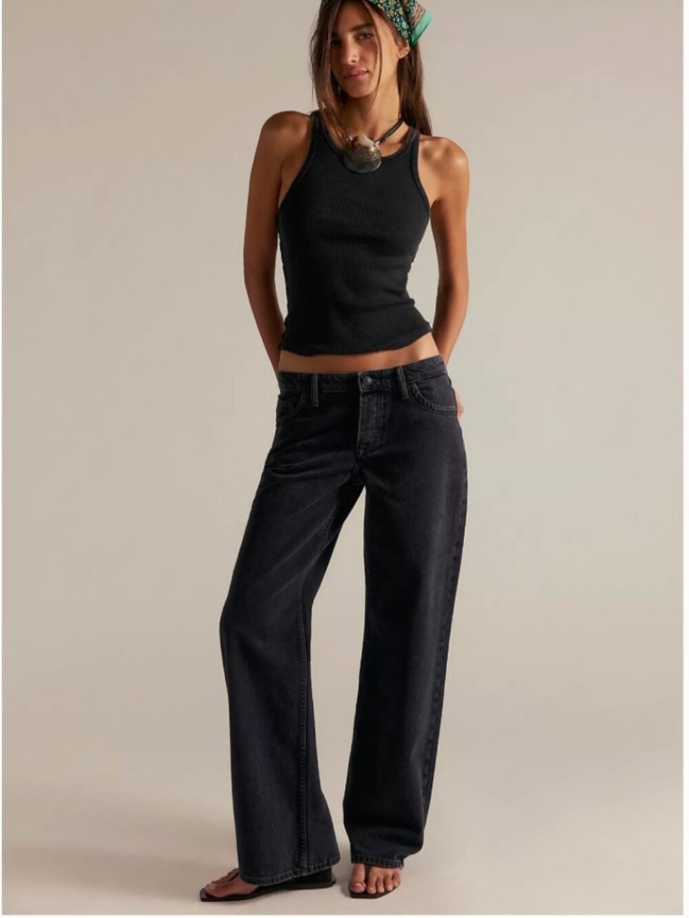 Free People Black Wide Leg Flare Jeans